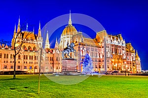 Budapest, Hungary - Hungarian Parliament Building and Danube Riv