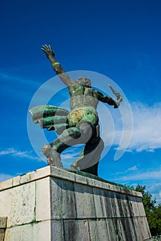 Budapest, Hungary: The Liberty Statue or Freedom Statue is a monument on the Gellert Hill in Budapest, Hungary