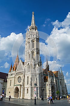 12.06.2019. Budapest, Hungary. A look on old the Chain Secheni Bridge and on an environment around it. The tourist place in Europe