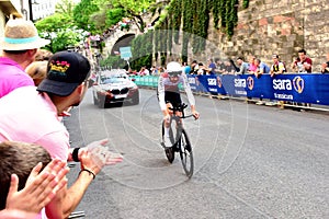Individual speed tiral at the Giro d`Italia 105 bicycle race in Budapest, Hungary
