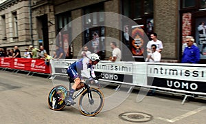 Individual speed tiral at the Giro d`Italia 105 bicycle race in Budapest, Hungary