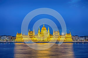 Budapest Hungary night at Hungarian Parliament