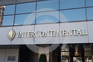 Budapest, Hungary - 1 November 2021: Intercontinental hotel sign, Illustrative Editorial