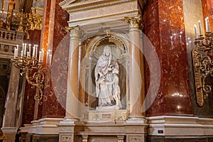 Saint Elisabeth of Hungary Statue at St. Stephens Basilica Interior - Budapest, Hungary