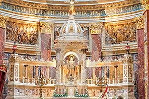 BUDAPEST, HUNGARY - OCTOBER 30, 2015: St. Stephen's Basilica in Budapest. Altar