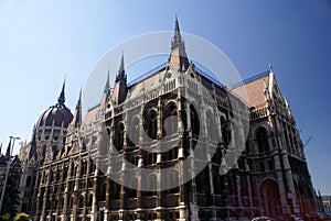 Budapest Hungary Parliament Buildings Wide angle