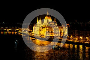 Budapest, Hungary parliament at night.