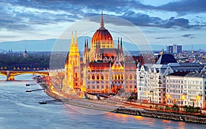 Budapest, Hungary parliament at night