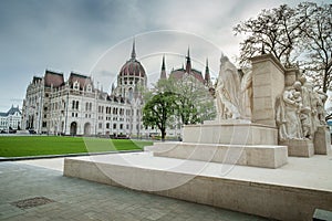 Budapest, Hungary - The sculpture by Luigi Kossuth