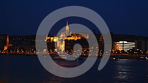 Budapest, Hungary - September 2019: Parliament Timelapse At Night,