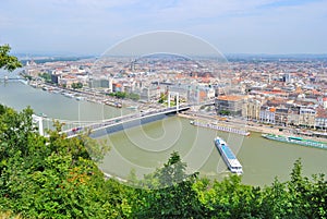 Budapest, Hungary. Top-view of Pest