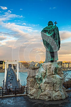 Budapest, Hungray - The Monument to Bishop Gellert on Gellert Hill