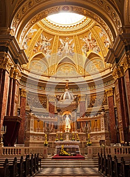 Budapest, interior of the Saint Stephen Basilica