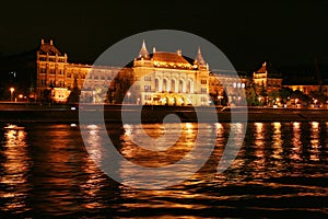 Budapest night scene from the river