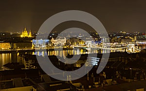 Budapest night view from Fisherman's Bastion