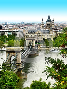 Budapest the old chain bridge