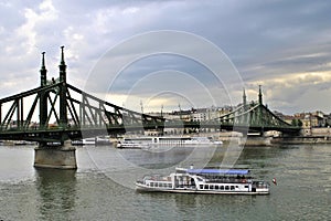 Budapest old Hungarian town historic buildings urban panorama river bridge cityscape