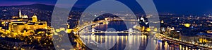 Budapest panorama at blue hour