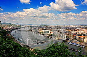 Budapest panorama from hill Gellert