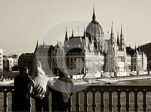 The Budapest Parliament Along thr Danube