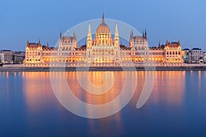 Budapest, Parliament Building after Sunset, Hungary