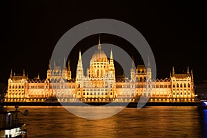 Budapest parliament at night