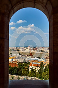 Budapest, Parliament, view from Fisherman`s Bastion, Hungary