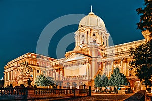 Budapest Royal Castle at night time. Hungary