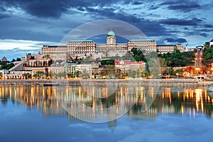 Budapest Royal palace with reflection, Hungary