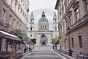 Budapest - St. Stephen`s Basilica, Hungary. View of Szent Istvan