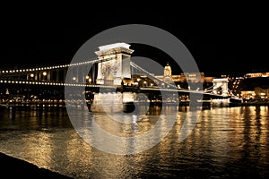 Budapeste river and bridge, Hungary