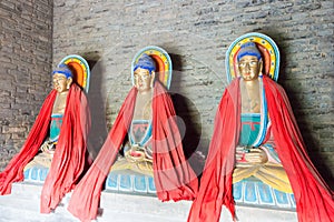 Budda Statues at Kaiyuan Temple. a famous historic site in Zhengding, Hebei, China.