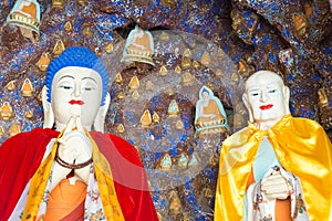 Budda Statues at Meidai Lamasery (Meidai Zhao). a famous historic site in Tumed Right Banner, Baotou, Inner Mongolia,