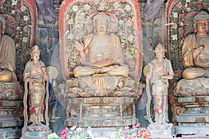 Budda Statues at Sima Guang Temple (Sima Wengong Ci). a famous historic site in Yuncheng, Shanxi, China.