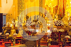 Budda Statues at Wat Chang Taem. a famous Temple in Chiang Mai, Thailand.