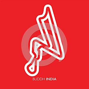 Buddh circuit, India. Motorsport race track vector map