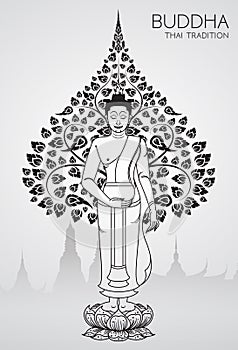Buddha and Bodhi tree of thai tradition,vesak day