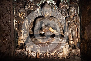 Buddha and bodhisattvas in Ajanta