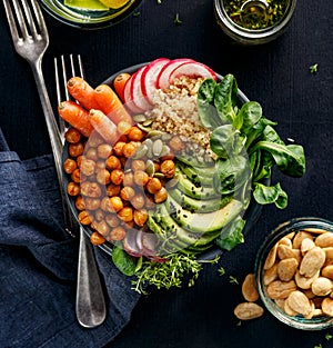 Buddha bowl, healthy and balanced vegan meal photo