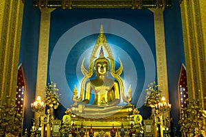 Buddha in church at Wat Benchamabophit photo