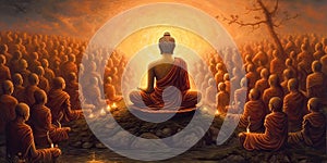 buddha delivering teachings, generative AI