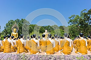 Buddha with disciple at Thai temple