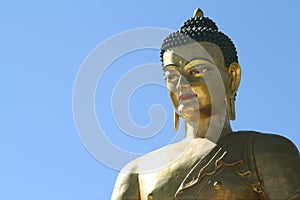 Buddha Dordenma statue on blue sky background, Giant Buddha