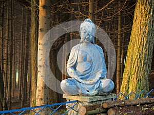 Buddha on the entrance in the forest
