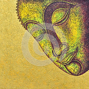 Buddha face acrylic painting