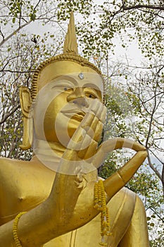 Buddha, face of budda statue in Phichit province Thailand.