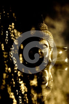 Buddha figure zenlike in gold photo