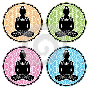 Buddha Flower Of Life - 4 Meditation Png Illustrations