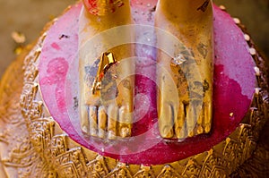 Buddha Foot, Gold foot of Buddha statue