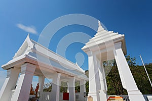 buddha Footprint of Buddhism on big hill in Ko Si Chang Island C